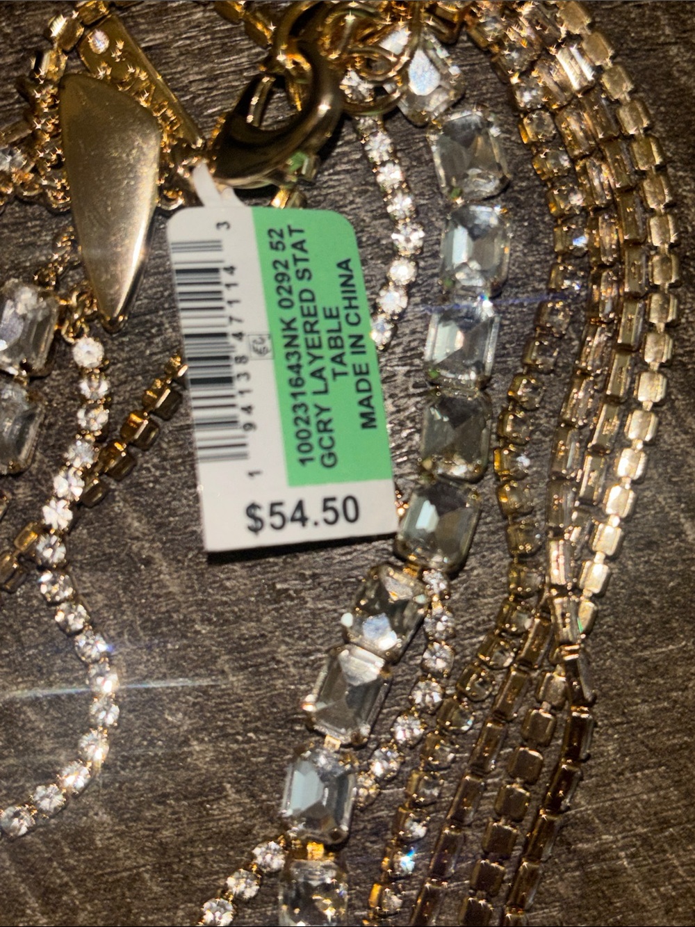 INC International Concepts Gold-Tone Multi Strand Necklace with Clear Stones - Picture 6 of 8